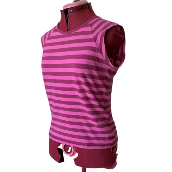 BUFFALO JEANS - Striped Pink Sleeveless Tank Top - Sport - Picture 2 of 8